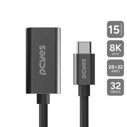 Cabo Usb Tipo-c para Hdmi Fêmea 2.1 8k/60hz - Preto - 15cm - Pucf-15-2.1