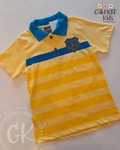 camisa polo amarela listrada