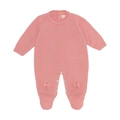 Macacão Manga Longa Tricot Lacinho Rosa - Mini & Co