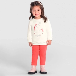 Conjunto Blusão e Calça Moletom Unicornio Magical Vermelho Brandili - Feminino