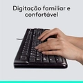 Kit Teclado e Mouse Com Fio Usb Logitech Mk120 Preto