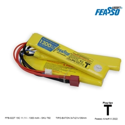 FFB-022T Bateria LiPO 15C - 11.1V - 1300mAh Plug tipo T - (Feasso)
