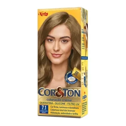 Tintura Creme Cor & Ton Louro Cinza Médio 7.1 - Cor e Ton