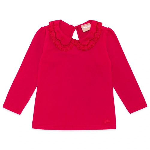Blusinha Manga Longa com Gola Bordada Vazada Milon - Feminina