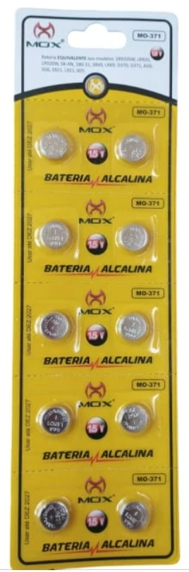 371 = 920 = 921 = 370 = G6 Mox - 1,55V cartela c/10un.