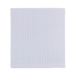 Manta Tricot Trançada Azul Bebê Masculina - Mini & Co