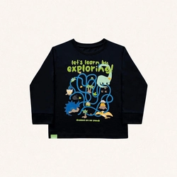 Camiseta Manga Longa Estampada Exploring! Fakini - Masculina