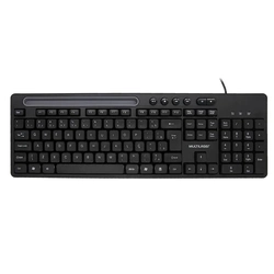 Teclado Multilaser Multimídia Office Usb Preto Com Apoio Para Smartphone - Tc262