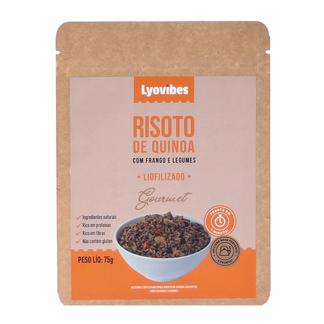 Risoto de Quinoa com Frango e Legumes Liofilizado Lyovibes – Sachê 75g