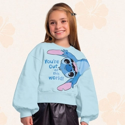 Blusa Moletom Lilo e Stitch Azul Fakini - Feminina