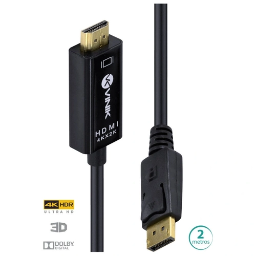 Cabo Displayport 1.3 P/ Hdmi 2.0 - 2 Metros - H20dp13-2