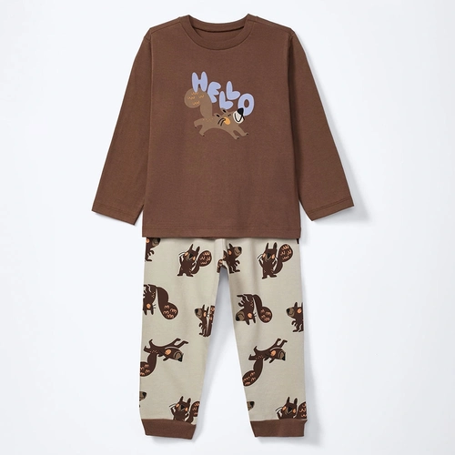 Conjunto Camiseta Manga Longa e Calça Estampado Hello Hering - Masculino