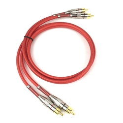 Cabo Rca Macho x Macho Technoise 400 Pro Blindado 5mm Vermelho - 1m