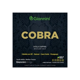 Encordoamento para Viola Aço Cobre Prateado Tensão Média Série Cobra Gesvm
