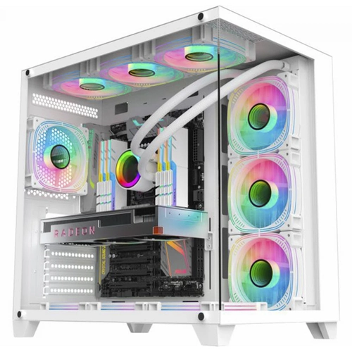 Gabinete Gamer K-Mex Aquario Ghost Shark Branco ATX Vidro Temperado Sem Fan - CGW2J1RH002CB0X