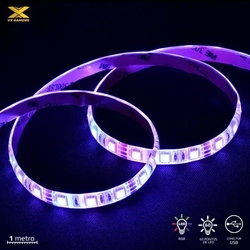 FITA DE LED VX GAMING RGB COM CONTROLADOR CONEXAO USB 60 PONTOS DE LED 1 METRO - LRU1