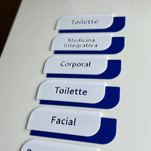 Placa Identificacao de Portas - Logo alto relevo inicial ou desenho