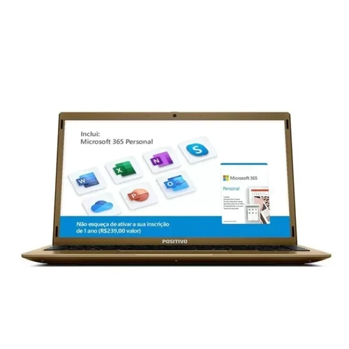 Notebook Positivo Motion Q4128c 4gb 128gb 14 Windows 10 Home - Gold