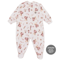 Macacão Manga Longa Estampado com Ziper Suedine Feminino – Brinquedos Femininos