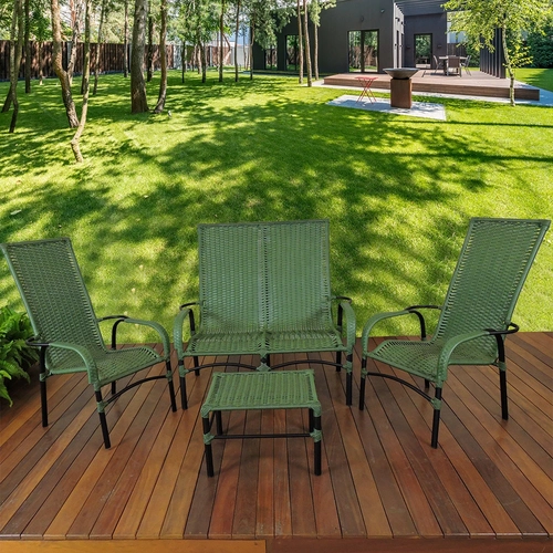 Jogo de Jardim Mesa de Centro Fibra Sintética Alumínio Pintura Epóxi Ilhéus