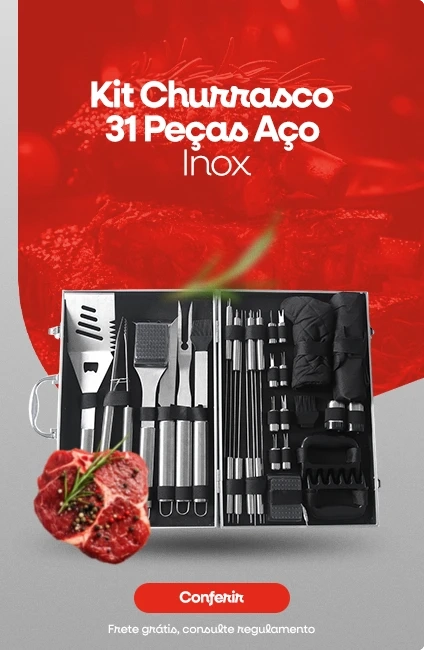 KIT CHURRASCO COMPLETO 31 PEÇAS
