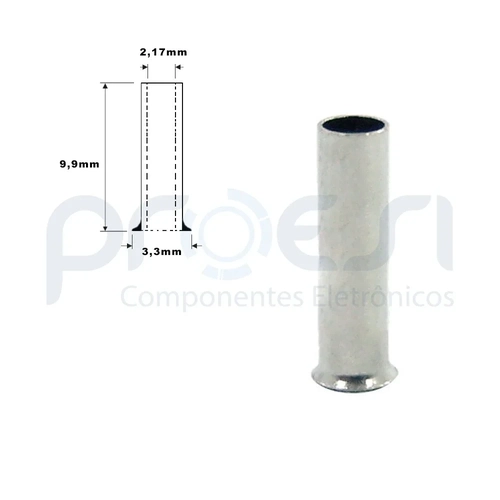 Terminal Tubular Sem Isolação - 2,5mm² - EN2510