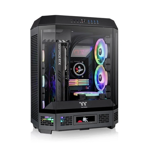 Gabinete Gamer Thermaltake The Tower 600, Painel de Vidro, Mid-Tower, 2x Fans 140mm, Black - CA-1Z1-00M1WN-00