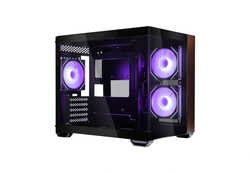 Gabinete Cooler Master Elite 481 Wood Micro-atx Vidro Panoramico 3 Fans Argb Preto    E481-khnn-s00