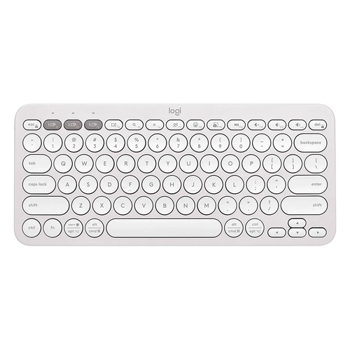 Teclado Logitech Pebble Keys 2 K380, Easy-Switch e Pilha Inclusa, Bluetooth, Sem Fio, Branco - 920-011790