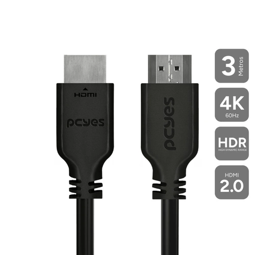 Cabo Hdmi 2.0 Pcyes 4k/60hz - 3 Metros - Phm20-3