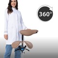 Cadeira Mocho Ergonômico Exclusiva 360° Graus Com Apoio e Suporte Nude