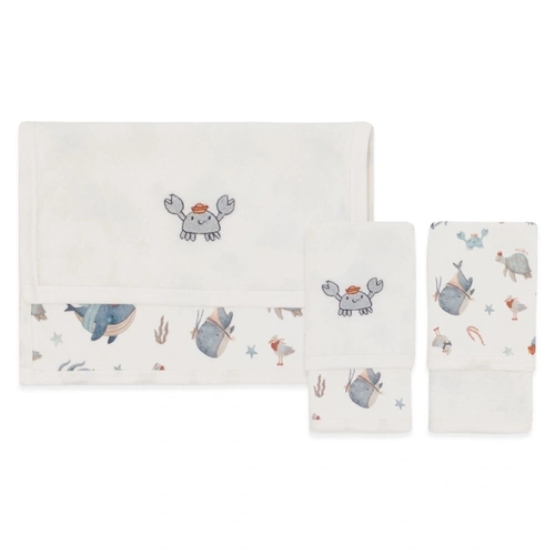 Kit de 2 Toalhas de Boca Suedine com Forro Atoalhado Masculino - Mar