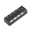 Hub USB C3TECH 4 portas 3.0 com chave HU-S300BK