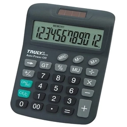 Calculadora Mesa 12 Digitos Truly 6001-12 Cor Cinza-escuro