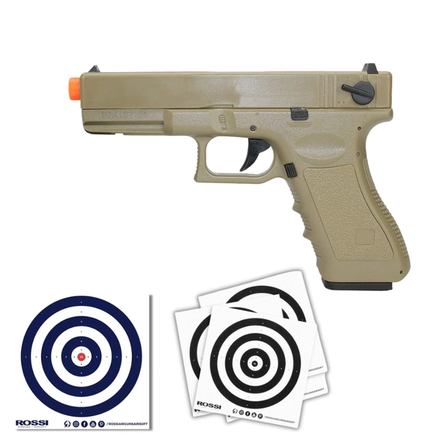 (Kit) Pistola Airsoft CYMA CM030 Elétrica 6,0 MM  Glock G18c