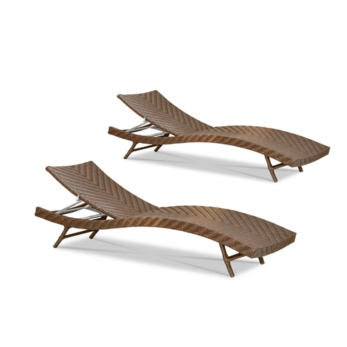 Conjunto 2 Espreguiçadeiras Piscina em Fibra Sintética e Alumínio Jurerê Panero