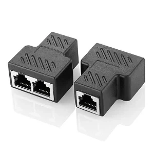 Adaptador Duplicador RJ45 Fêmea 1x2 para Cabo de Rede