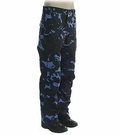 Calça Tática Camuflada Azul Woodland (6 Bolsos)
