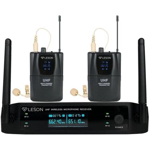 Sistema De Microfone Duplo Sem Fio Leson Ls962 Preto