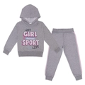 Conjunto Moletom Flanelado Blusa com Capuz Girl Sport Taita - Feminino