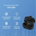 Fone de Ouvido Tws Bluetooth C/ Microfone Philips - Tat1209bk