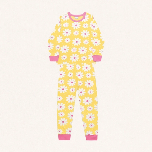 Conjunto Pijama Longo Flores Amarelo Fakini - Feminino