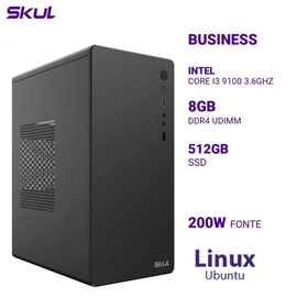 Computador B300 Core I3 9100 3.6ghz Memória 8gb Ddr4 Ssd 512gb Fonte 200w Linux Ubuntu