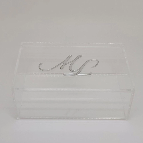 Caixa P tampa articulada - Logo alto relevo inicial ou desenho