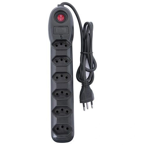 Filtro de Linha 6 Tomadas Pp 0,75 1m Bivolt Preto