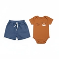 Conjunto Body Manga Curta e Bermuda Mescla Baby Awesome Dude Masculino