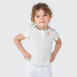 Blusa Manga Curta Branca com Botões Hering - Feminino