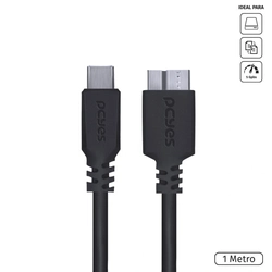Cabo para Hd Externo Usb Tipo c para Micro Usb b 3.0 1 Metro Preto - P3ucmbp-1
