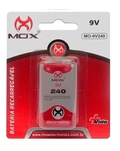 Baterias Recarregável 9V Mox 240mah com 1 unidades.