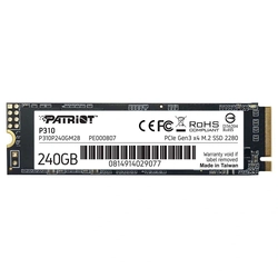 HD SSD Patriot P310 240gb NVMe Pcie GEN 3 X4 - P310P240GM28